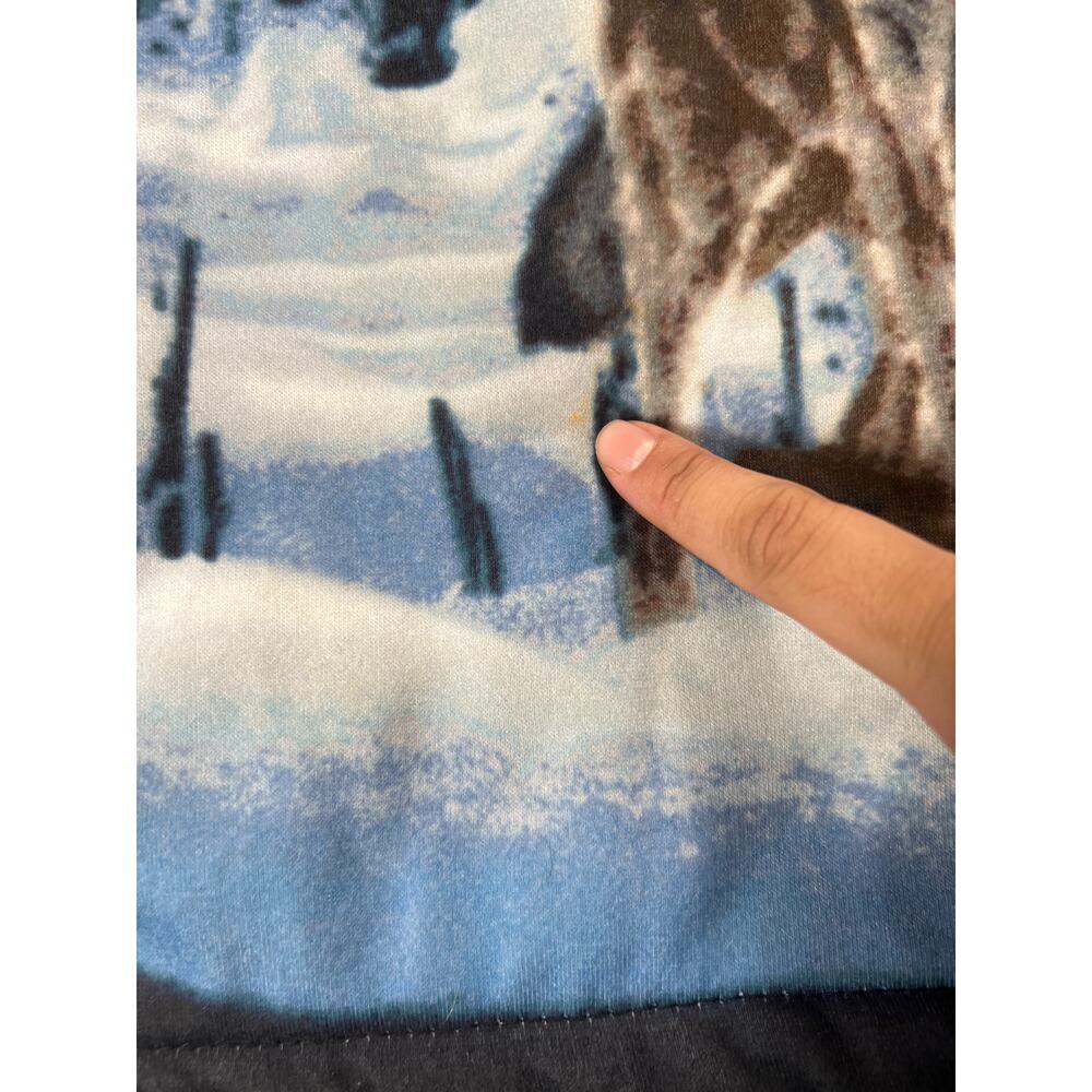 Vtg Black Canyon Outfitters Graphic Hooded Wolfs Jacket 2XL Sherpa Lined - Picture 9 of 9